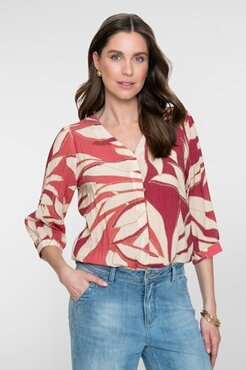 Geisha blouse  raspberry/coral red/off-white 63443-20
