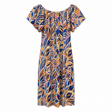 Geisha Dress elastic shoulder jersey AOP  indigo/purple 67422-60 MAY
