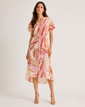 Vila vilimia pri v-neck s/s midi dress/pb Fiji Flower OLA
