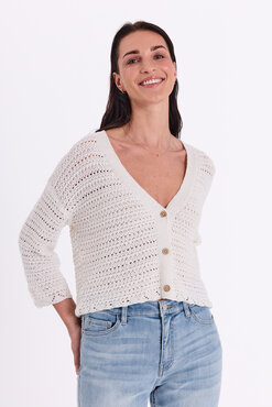 Freequent fqgrscalivi-cardigan Brilliant white