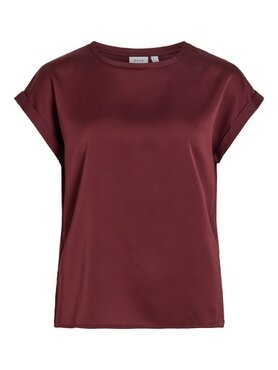 Vila viellette s/s satin top - noos Port Royale