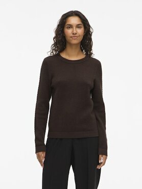 Vila vidalo o-neck l/s knit top- noos Coffee Bean