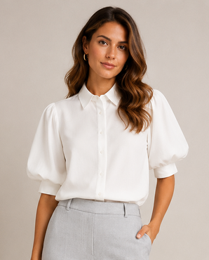 Vila virealu 2/4 collar shirt Snow White