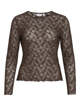 Vila vifay o-neck l/s top - noos Coffee Bean