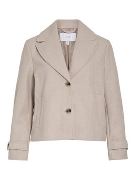 Vila visolo l/s short jacket/tes/2 Natural Melange