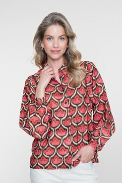 Geisha blouse red/brown 63641-20 red/brown