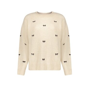 Geisha Pullover embro bowtie sand/dark brown 64538-23