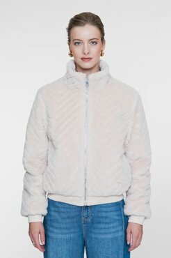 Geisha Jacket fake fur zigzag off-white 69526-19 off-white