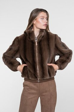 Geisha Jacket fake fur brown 69524-19