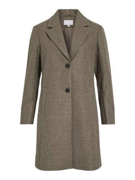 Vila viclaudia button coat - noos Falcon melange