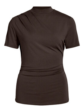 Vila vipinna highneck s/s top Coffee Bean