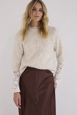 Tramontana Short-Sleeve Bouclé Jumper SnowMelange
