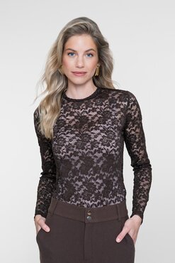 Geisha Top lace brown 62581-14 brown