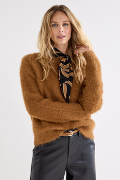 Tramontana Feather Yarn Jumper CinnamonMelange