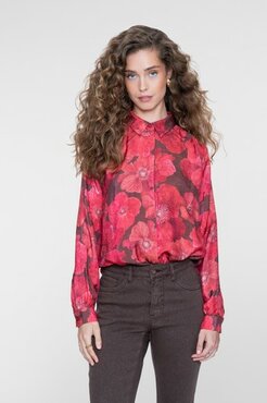 Geisha blouse brown/red 63655-20 brown/red