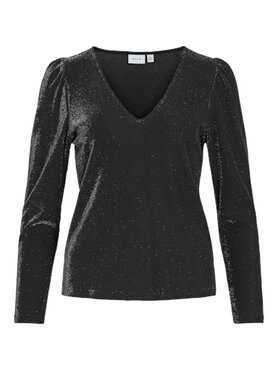 Vila vieleinas v-neck top Black Beauty