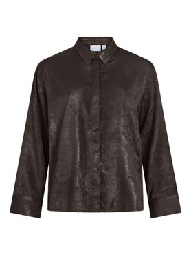 Vila vimetalla l/s shirt/vol Coffee Bean