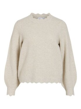 Vila vinikolina o-neck l/s glitter knit top Super Light Natural Melan