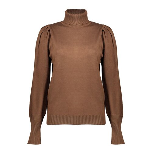 Geisha Pullover basic roll neck cognac