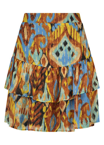 Tramontana Skirt Layered Spring Ikat Black