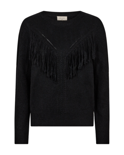 Freequent fqfringe-pullover Black