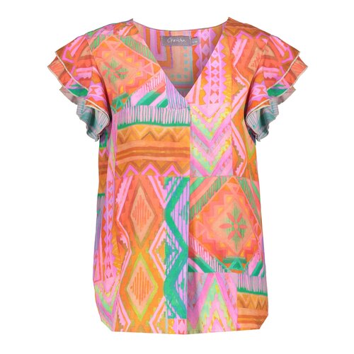 Geisha Top red/green  53478-20