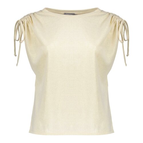 Geisha Top shoulder detail sand  52401-41