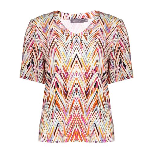 Geisha T-shirt v-neck jersey AOP red/purple  52445-60 JAZZ