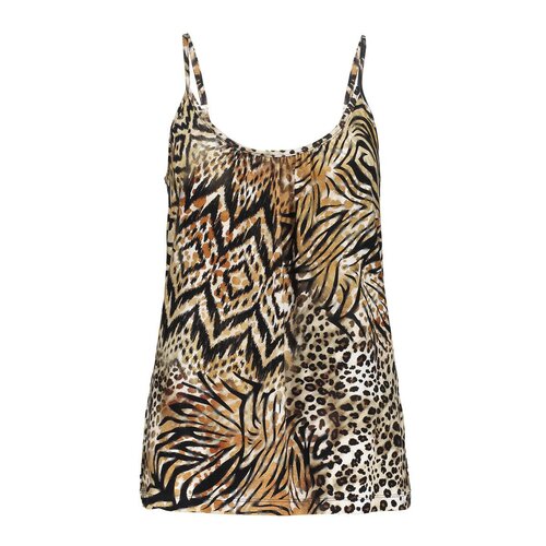 Geisha Singlet jersey AOP brown/black  52448-60 SUE