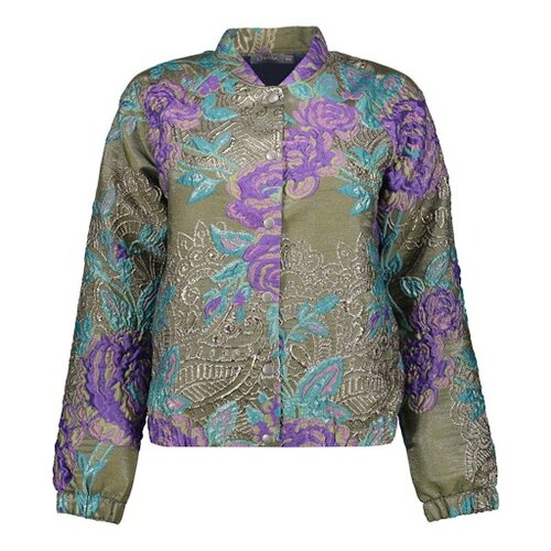 Geisha Jacket flowers lurex green/purple