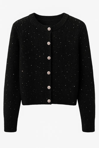 Tramontana Sequin Cardigan Black