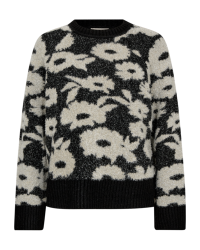 Freequent fqpantea-pullover Black w. Moonbeam Melange