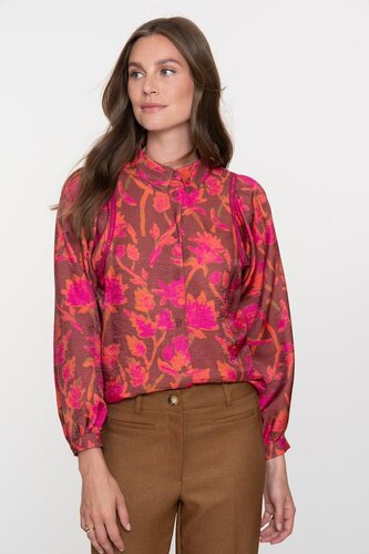 Geisha blouse burgundy/fuchsia