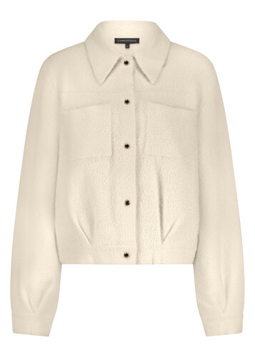 Tramontana Faux Fur Knitted Jacket Stone