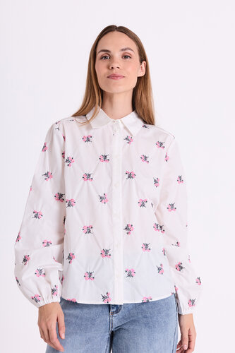 Freequent fqleila-blouse Star Off-White w. Wild Orchid