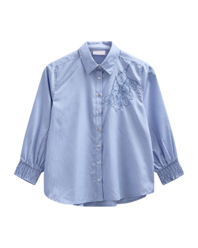 Freequent fqevalina-shirt Vista Blue w. Star Off-White