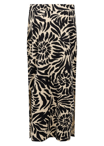Tramontana Maxi Skirt Safari Bloom  PrintBlack&Pebble