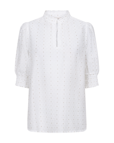 Freequent fqflory-blouse Brilliant White w. Silver