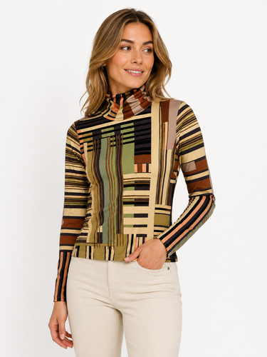 Geisha top brown/coral 62675-20 brown/coral